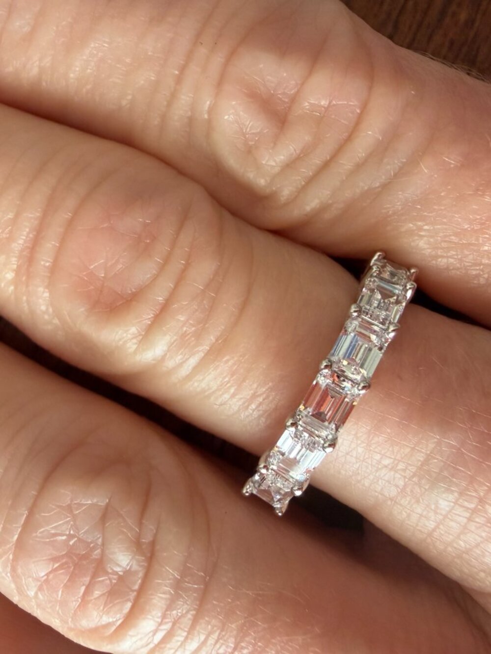 NIB Radiance by Absolute 3.01ctw Emerald-Cut Semi-Eternity 7-Stone Ring